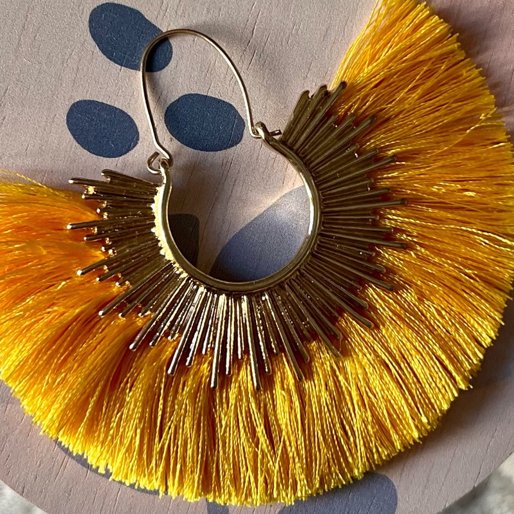 Yellow statement earrings